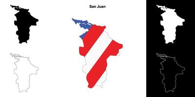 San Juan municipality blank outline map set vector