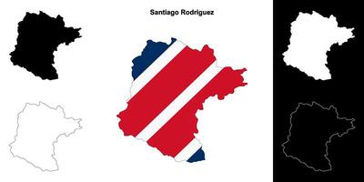 Santiago Rodriguez province outline map set vector