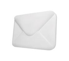 3D white envelope icon with a closed flap isolated on a white background vector