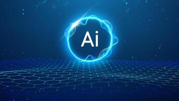 AI graphic in blue background vector