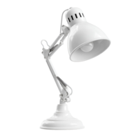 White adjustable desk lamp with a wide shade perfect for reading or studying png