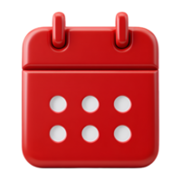 Red calendar icon showing six white circles representing dates png