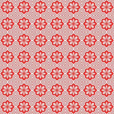 Modern Retro Floral Pattern with Repeating Ornamental Motifs for Wallpaper or Fashion, Seamless Ethnic Floral Design for Luxury Fabric, Textile, and Home Decor