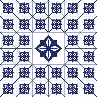 Geometric Floral Tiling with Bright Petals and Symmetrical Layout for Surface Pattern Design, Bold and Modern Seamless Floral Design with Traditional Ethnic Motifs for Packaging and Crafts