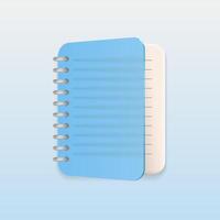 Blank notepad with transparent matte cover effect. Note, schedules, to-do list, reminder. Modern business icon isolated on light background. vector