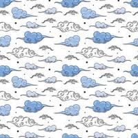 whimsical blue cloud pattern design vector