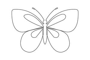 Butterfly sketch in one line minimal drawing art vector