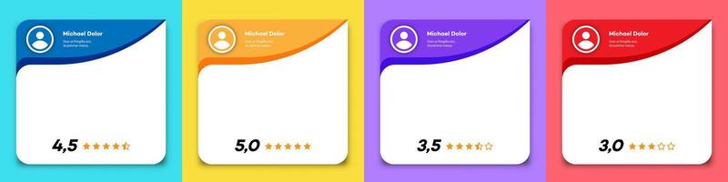 Feedback box collection colorful style vector