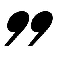 Quotation symbol black flat style for design project, decoration vector