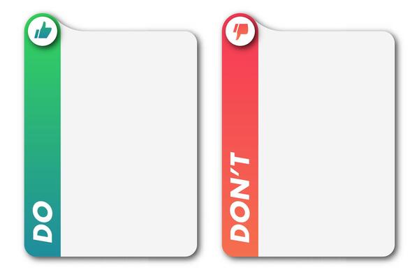 Do and dont infographic template frame for design project, banner