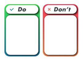 Do and dont frame template with copy space vector