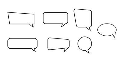 Collection of diverse outline speech bubbles in various shapes and sizes on a white background vector