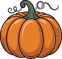 An orange pumpkin with a swirl on it vector