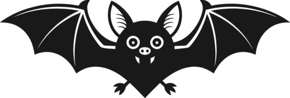 A black and white bat with big eyes vector