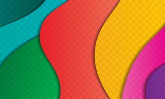 paper cut wavy colorful background with transparent texture ideal for website backgrounds, posters, flyers, and creative projects vector