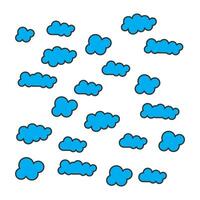 blue cartoon clouds pattern design vector