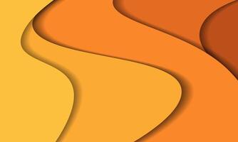 warm paper cut wavy background layers in a vibrant orange and yellow gradient vector