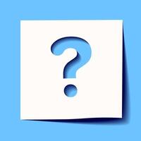 Question mark symbol cutout paper on blue background vector
