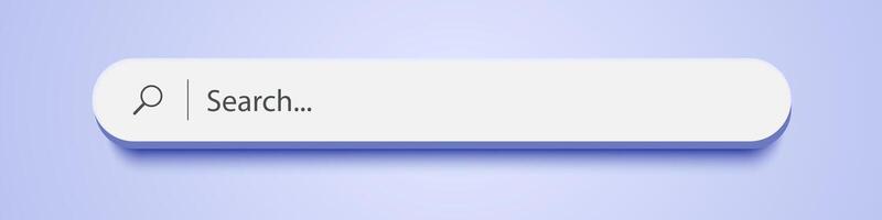 3d search bar Internet browser engine on purple background vector