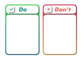 Do and dont frame template modern style empty vector