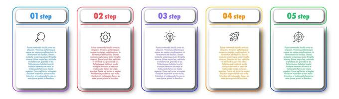 Bullet points numbers from 1 to 5 list markers for design project, banner vector