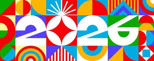 Colorful 2026 abstract graphic design vector