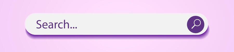 3d search bar Internet browser engine on pink background for design project, banner vector
