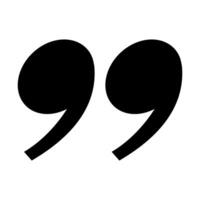 Quotation symbol black color flat style for design project, banner, ui vector