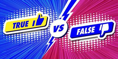 True vs false card 3d style on bright background vector