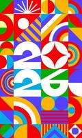 Colorful geometric abstract design vector