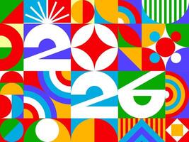 Colorful geometric design with numbers vector