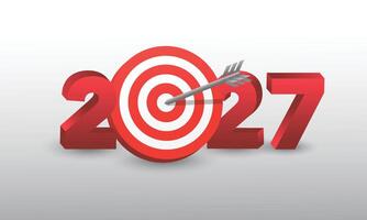 2027 year with dartboard for setup business goal objective target of start new year concept by 3d render. vector