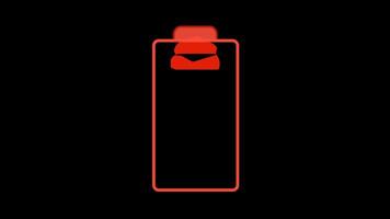 Low Battery Indicator Animation. Empty Battery. Low Battery Icon. Alpha Channel. Loop Animation video