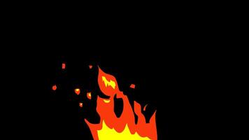 2D Cartoon Hand Drawn Fire Animation. Fire Animation Loop with Transparent Background. Seamless Burning Flame Animation. Alpha Channel. video