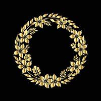 golden wreath on black background. decorative elements vector