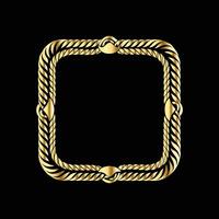 golden rope frame on black background vector