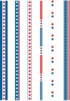 American patriotic frames, circles and rectangles in shape, decorated with red, white and blue stars and stripes are perfect for 4th of July designs and American Independence themed graphics. vector