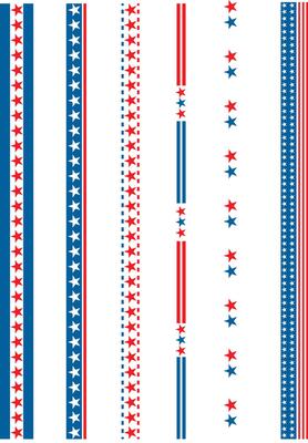 American patriotic frames, circles and rectangles in shape, decorated with red, white and blue stars and stripes are perfect for 4th of July designs and American Independence themed graphics.