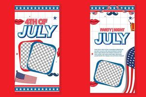 July 4th party invitation design vector