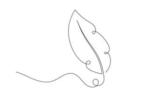 Elegant Feather Single, Line Art Minimalist Quill Drawing for Logos and Design vector