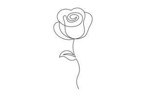 Rose Flower Continuous Line Drawing Elegant One Line Art of a Minimalist Rose vector