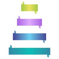 A set of gradient ribbon banner with curled end design vector