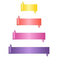 Gradient ribbon banner with curled end design vector