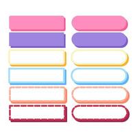 Colorful flat label tags with shadow and dashed style vector