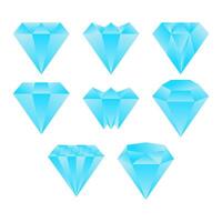 Light blue shining gradient diamond collection vector