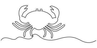 Crabs continuous one line art drawing vector