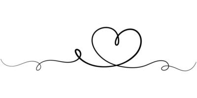 One continuous line drawing of hearts isolated on transparent background vector