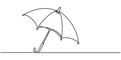 Umbrella Continuous One Line Drawing Icon Illustration vector