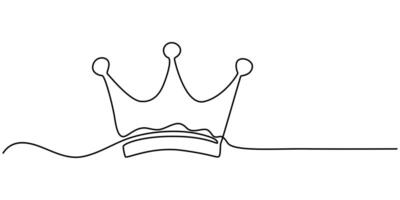 Continuous One line drawing of Crown. Representing monarchy with a basic crown shape, Royal Crown vector