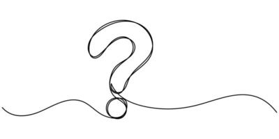 continuous one line drawing illustration thin mark question vector